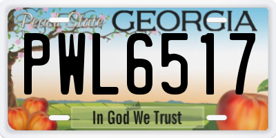 GA license plate PWL6517