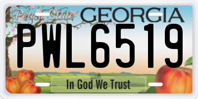 GA license plate PWL6519