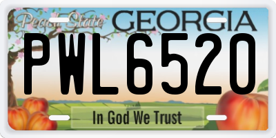 GA license plate PWL6520