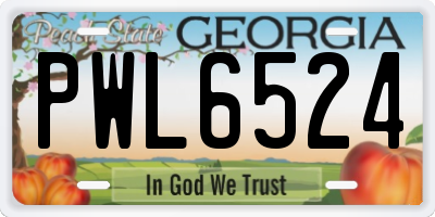 GA license plate PWL6524
