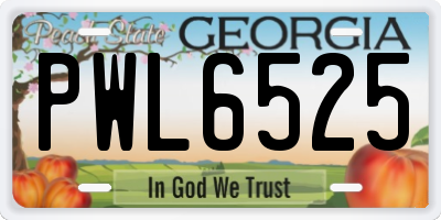 GA license plate PWL6525