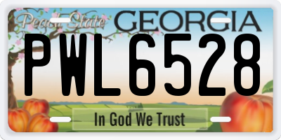 GA license plate PWL6528