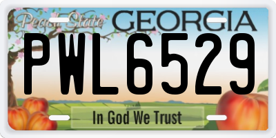 GA license plate PWL6529
