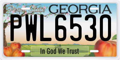 GA license plate PWL6530