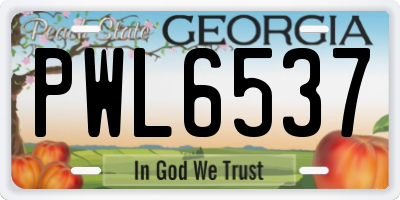 GA license plate PWL6537