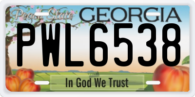 GA license plate PWL6538