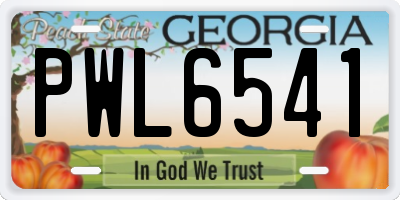 GA license plate PWL6541