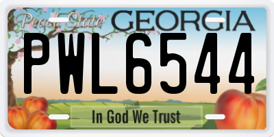 GA license plate PWL6544