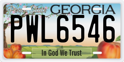 GA license plate PWL6546