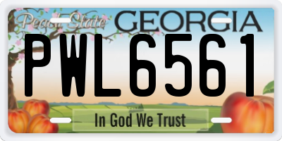 GA license plate PWL6561