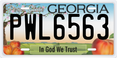 GA license plate PWL6563