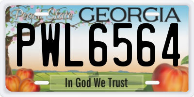 GA license plate PWL6564