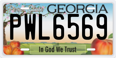 GA license plate PWL6569
