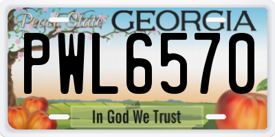 GA license plate PWL6570