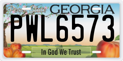 GA license plate PWL6573