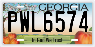 GA license plate PWL6574