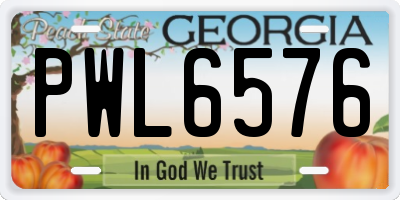 GA license plate PWL6576