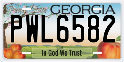 GA license plate PWL6582
