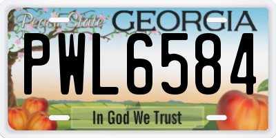 GA license plate PWL6584