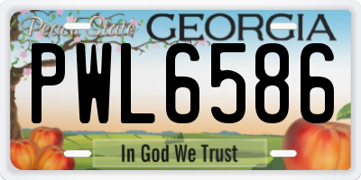 GA license plate PWL6586