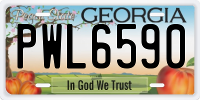 GA license plate PWL6590