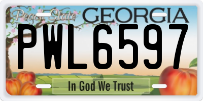 GA license plate PWL6597