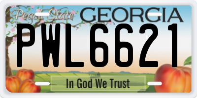 GA license plate PWL6621