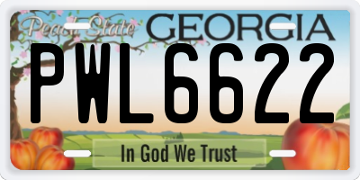 GA license plate PWL6622