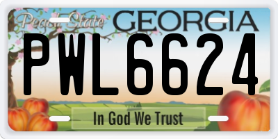 GA license plate PWL6624
