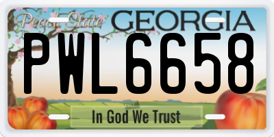GA license plate PWL6658
