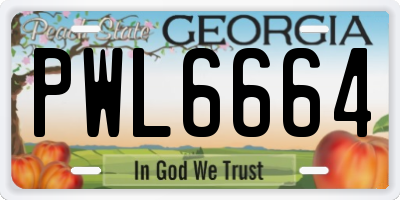 GA license plate PWL6664