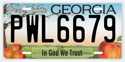GA license plate PWL6679