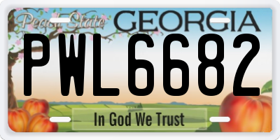 GA license plate PWL6682