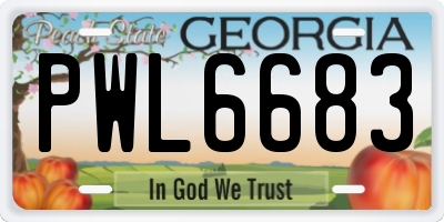 GA license plate PWL6683