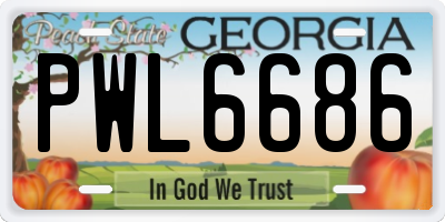 GA license plate PWL6686