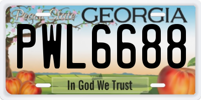 GA license plate PWL6688