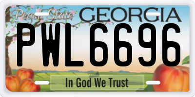 GA license plate PWL6696