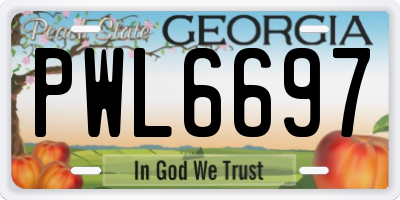 GA license plate PWL6697