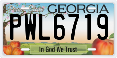 GA license plate PWL6719