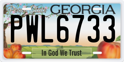 GA license plate PWL6733