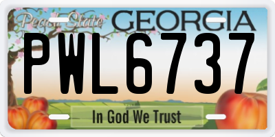 GA license plate PWL6737