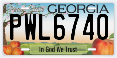 GA license plate PWL6740