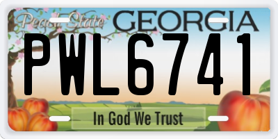 GA license plate PWL6741
