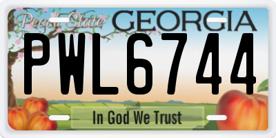 GA license plate PWL6744