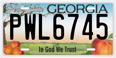 GA license plate PWL6745