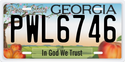 GA license plate PWL6746