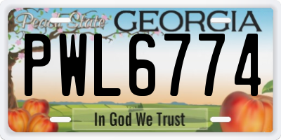 GA license plate PWL6774