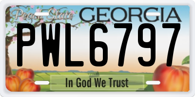 GA license plate PWL6797