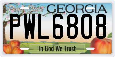 GA license plate PWL6808