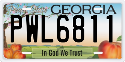 GA license plate PWL6811